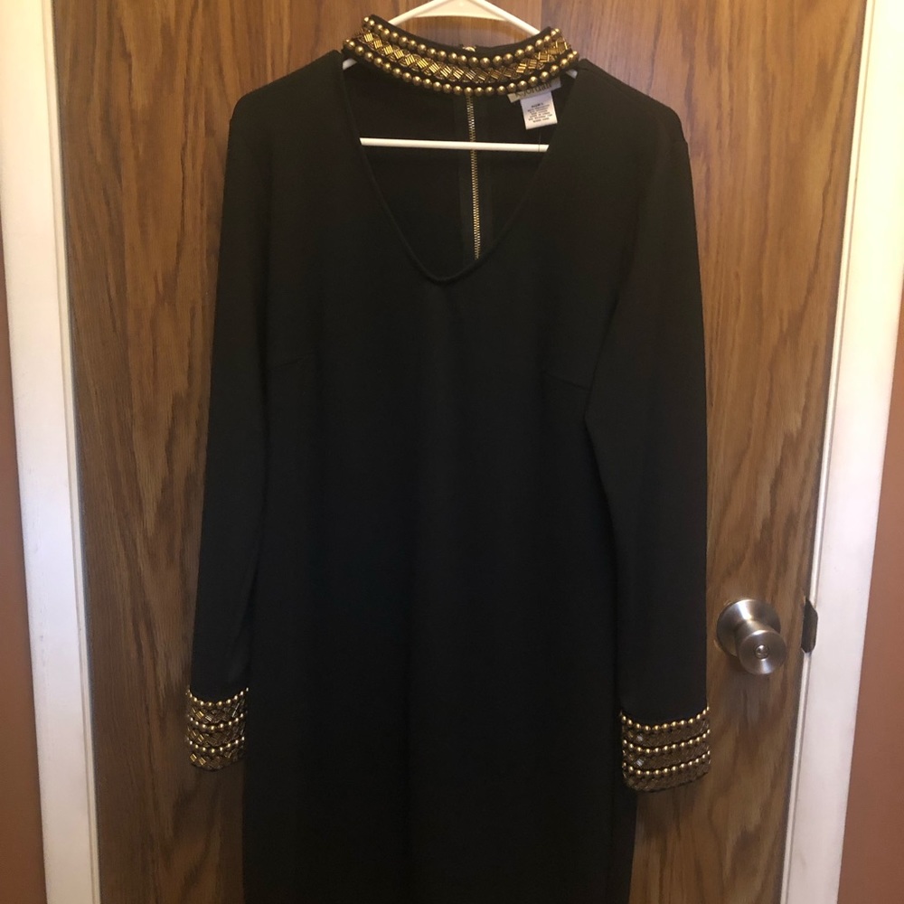Jeweled Choker Dress K Jordan Black/Gold Size Lrg
